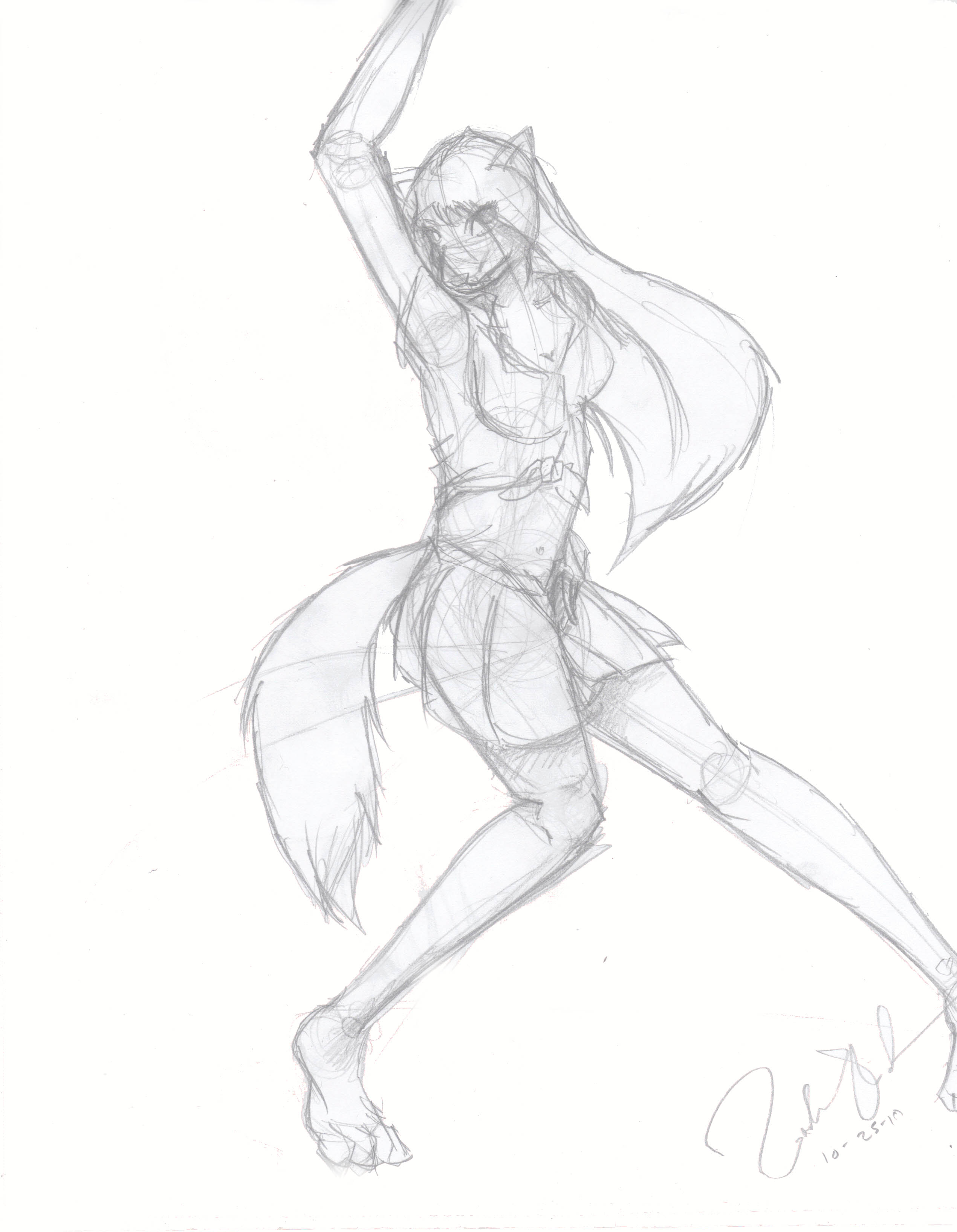 fox dance sketch