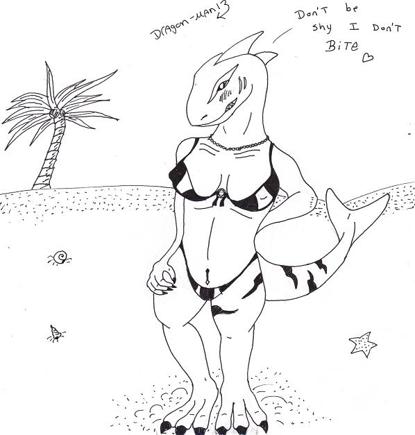 shark girl beach