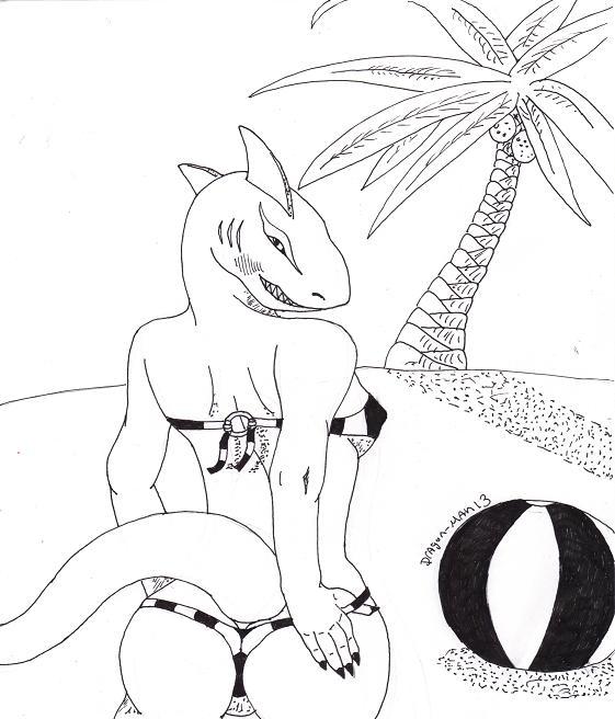 shark-women bikini pose2