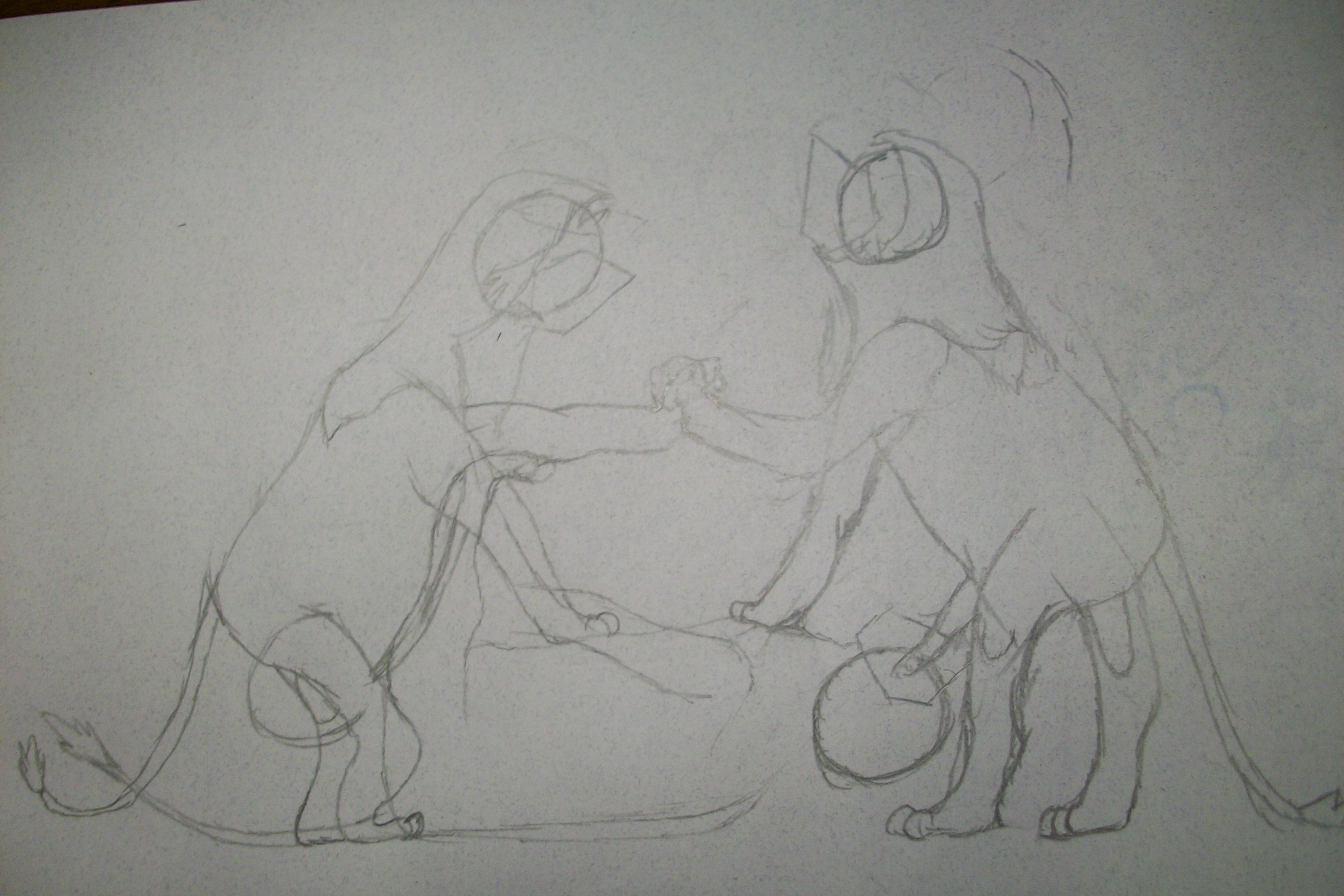 "Three Lions" Rough Sketch Complete