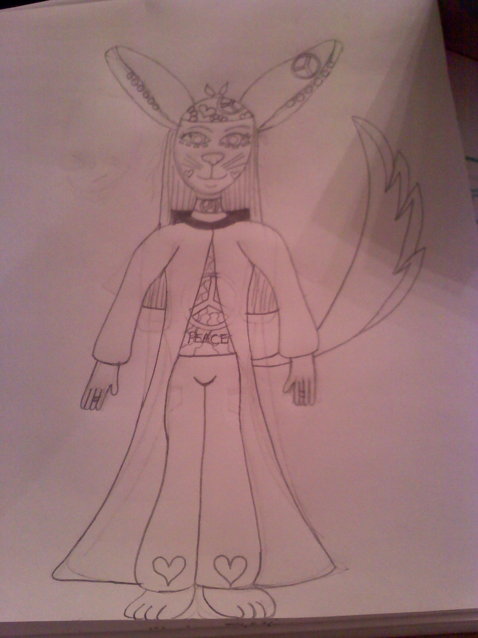 A Hippy Character That I recently Drew. 