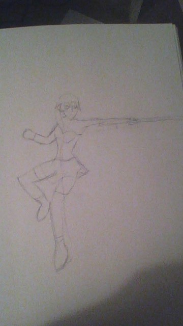 WIP Drawing of Kara Windor right side up