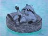 Raccoon in a tire