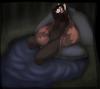 Zaldin relaxing at an open hot spring (full drawing)