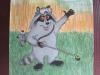 Jasper Raccoon Mowing the Weeds